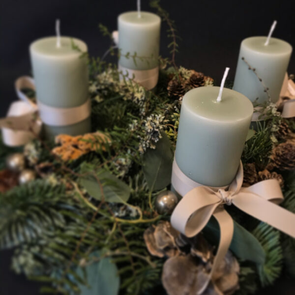Adventskrans med bloklys
